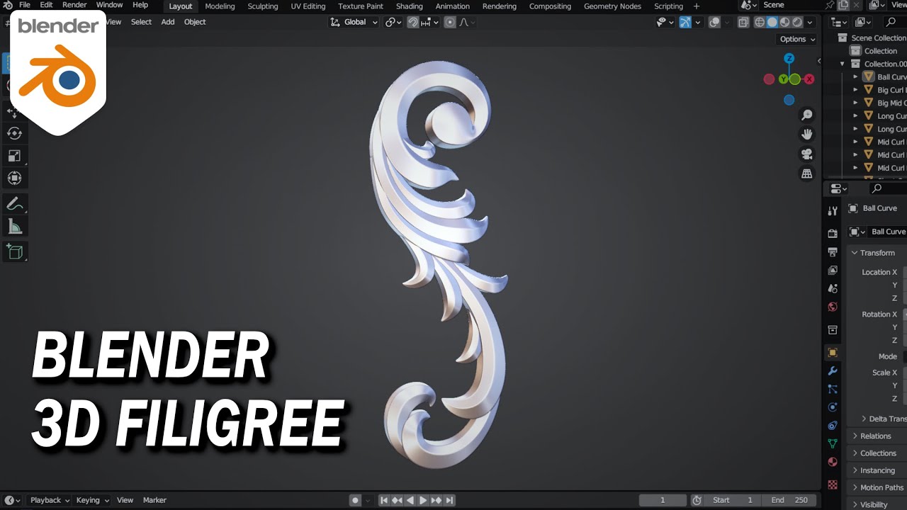 Blender Ornamental 3D Modeling | Timelapse