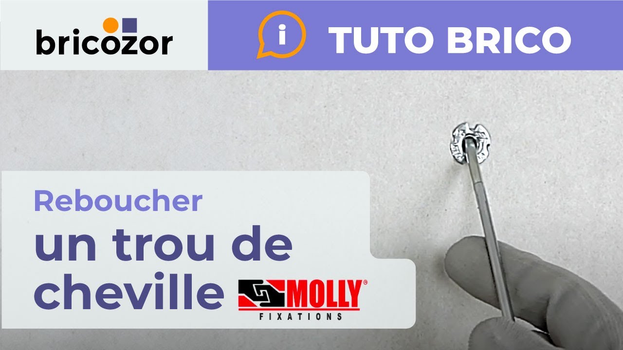 Comment reboucher un trou de cheville Molly dans une plaque de pl&acirc;tre ? Tuto Bricozor