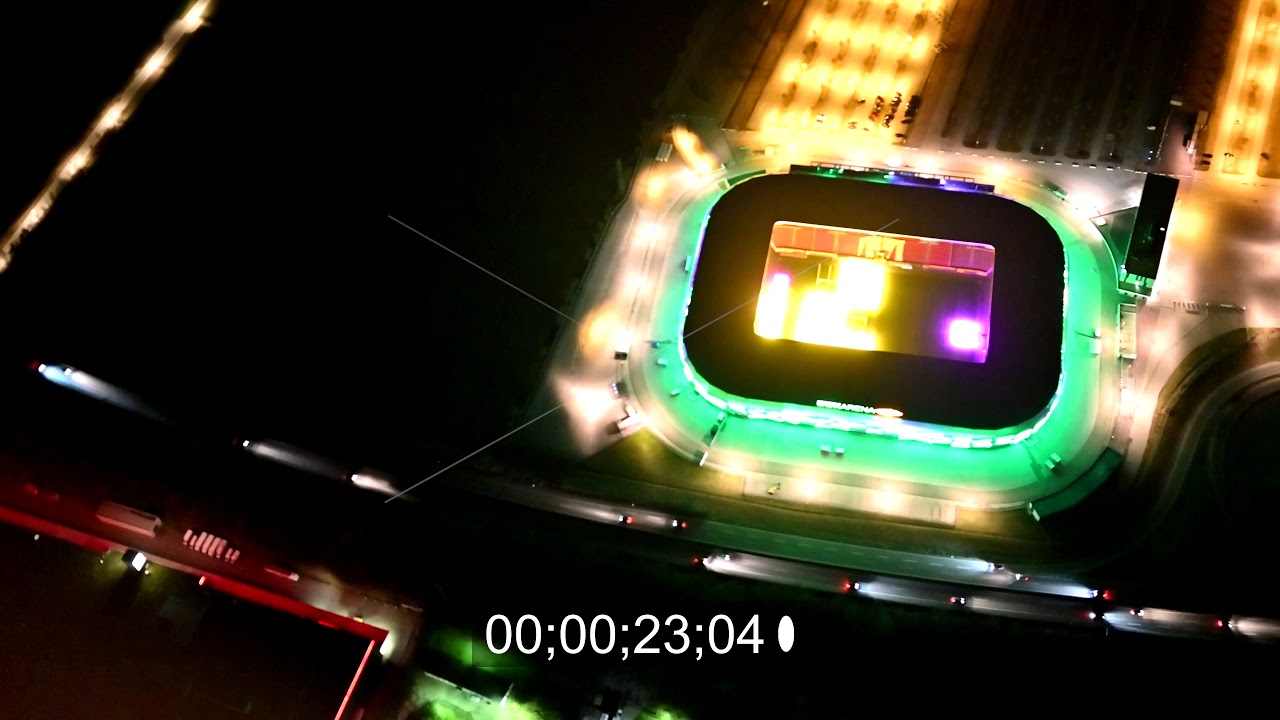 Nachtluftvideo Stadion WWK Arena Augsburg im Bundesland Bayern