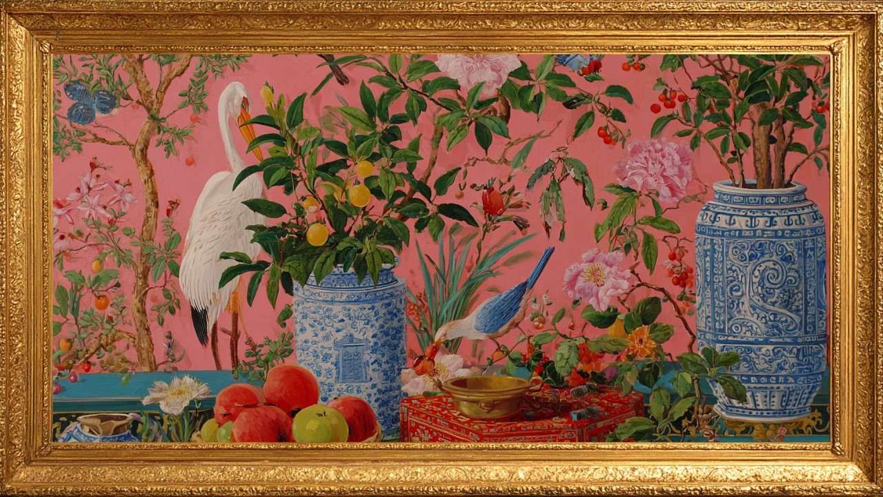 🌸 The Grandmillennial Edit | Chinoiserie & Gold Frame TV Art Collection