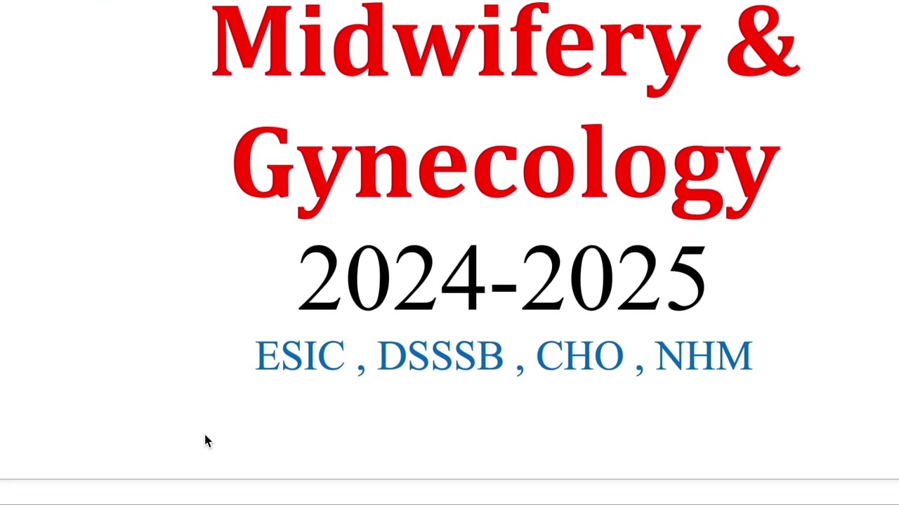 CHO Based On syllabus classes | Exam 29 & 30 March 2024 | Midwifery & Gynecology