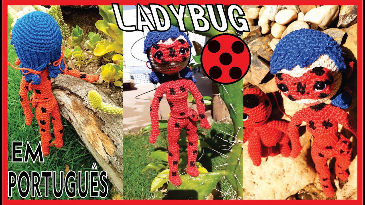 LADYBUG DE AMIGURUMI PASSO A PASSO RECEITA EM PORTUGUÊS(PARTE 1)SUPER HEROÍNA DE AMIGURUMI