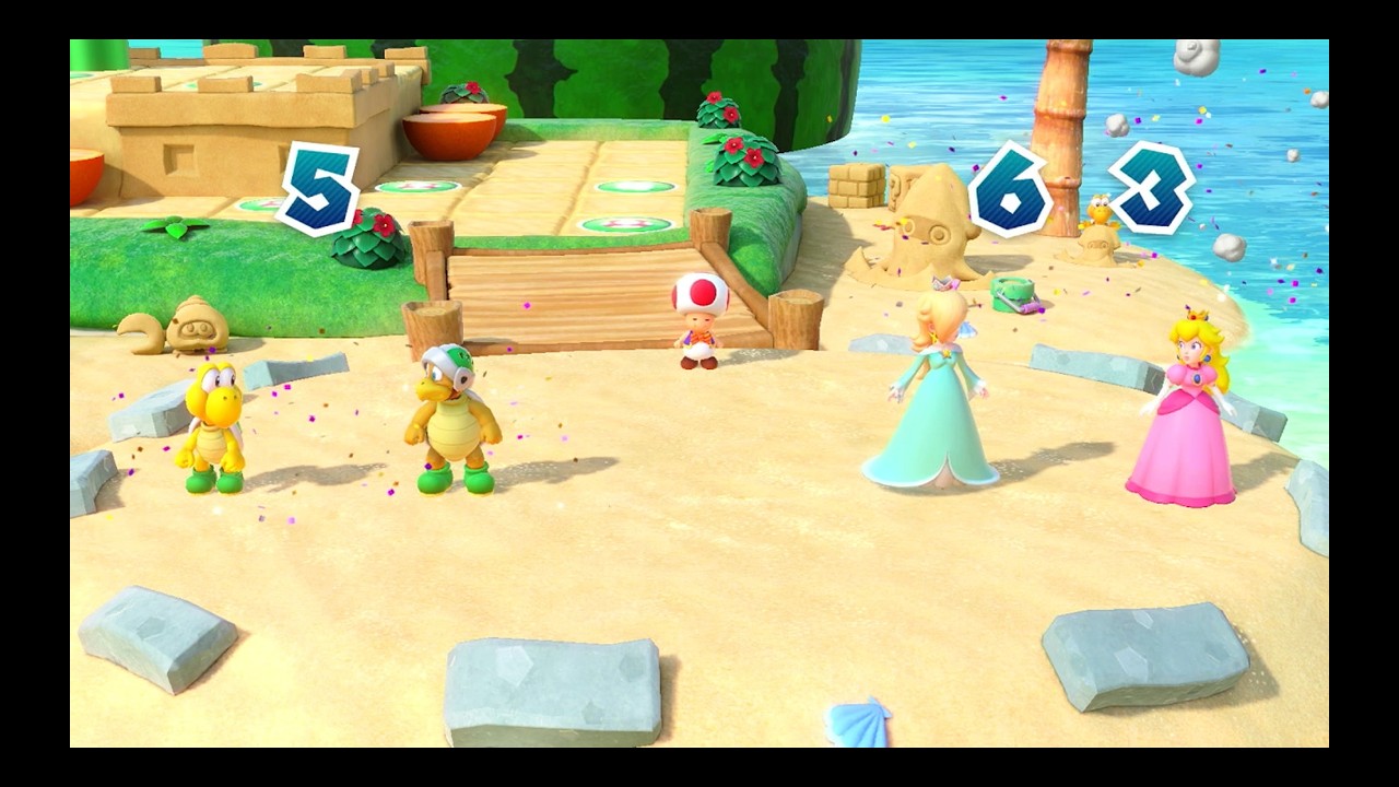 4 REAL Players Super MARIO Party Watermelon #marioparty  #rosalina #peach #hammerbro #koopatroopa
