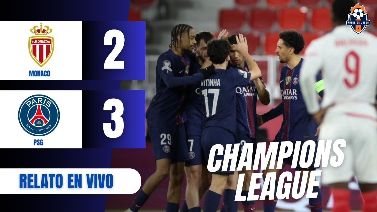 MONACO vs PSG [EN VIVO] 🔴 CHAMPIONS LEAGUE 🏆 JUEGA WILLIAN PACHO ⚽