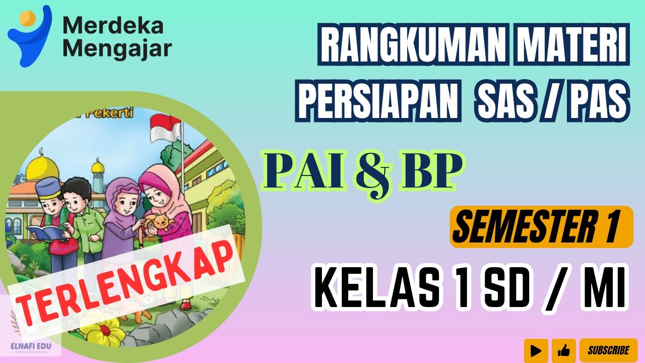 TERLENGKAP | Rangkuman materi PAI kelas 1 Semester 1 | Persiapan SAS/ PAS
