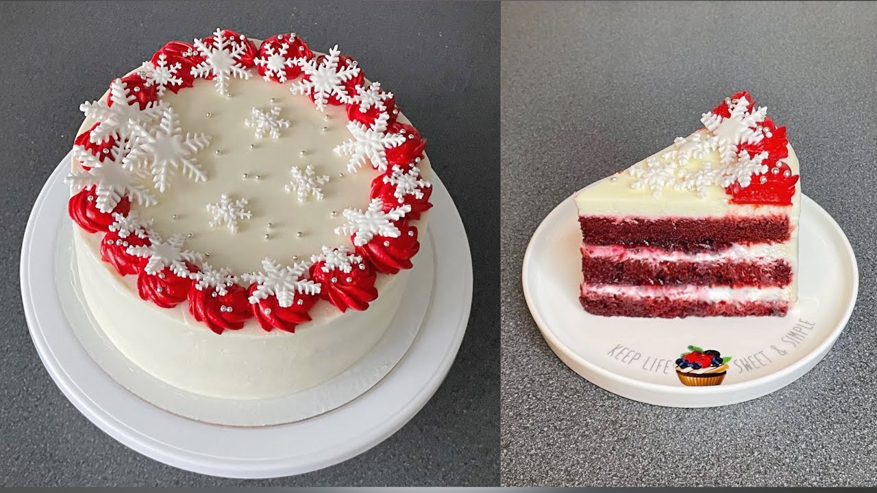 КРАСНЫЙ БАРХАТ с вишней🍒😋 Сборка торта ⭐️ НОВОГОДНИЙ декор ❄️❤️