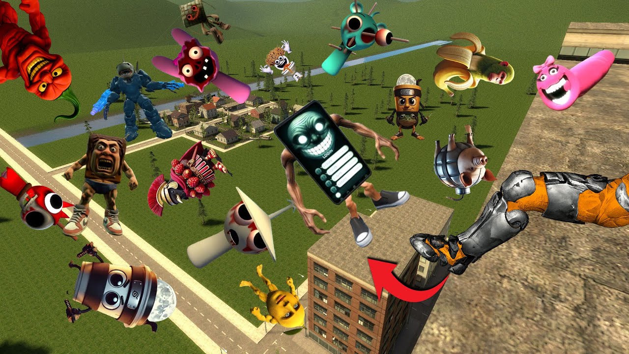 SPARTAN KICKING ALL BRAINROT ITALIAN MEMES AND Sprunki Horror IN A SMALL TOWN--Garry's Mod