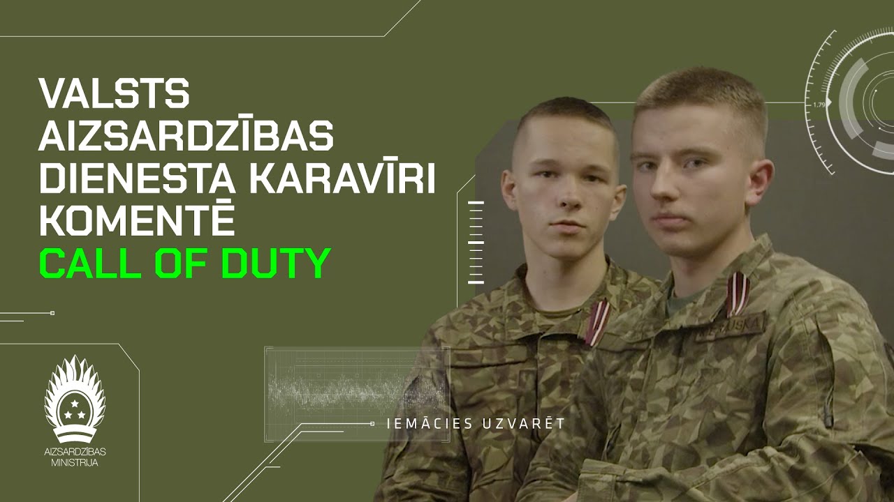 VAD karavīri Kristers un Roberts komentē Call of Duty spēles misijas.
