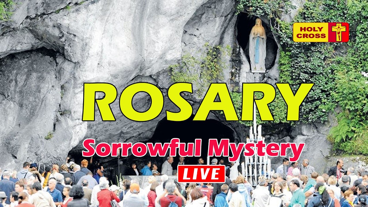 🔴 LIVE -17-03-2026 @ Holy Rosary from Lourdes Grotto | Sorrowful Mystery | Holy Cross Tv