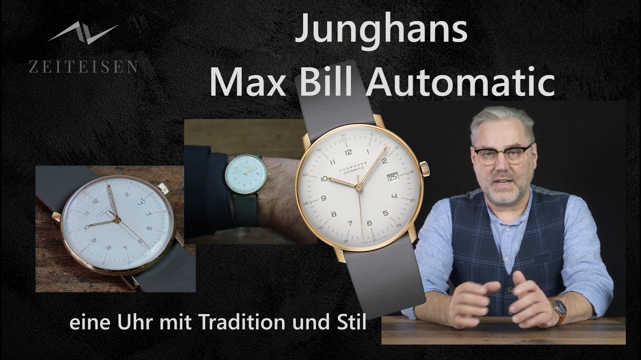 38 mm, mit großer Historie, Max Bill Automatik, mit Datum im Detail