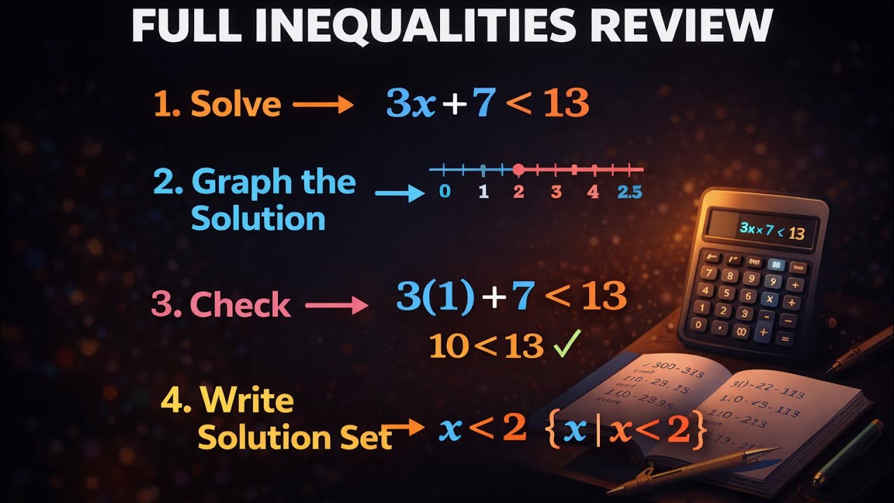 Full Inequalities Review | Algebra 1