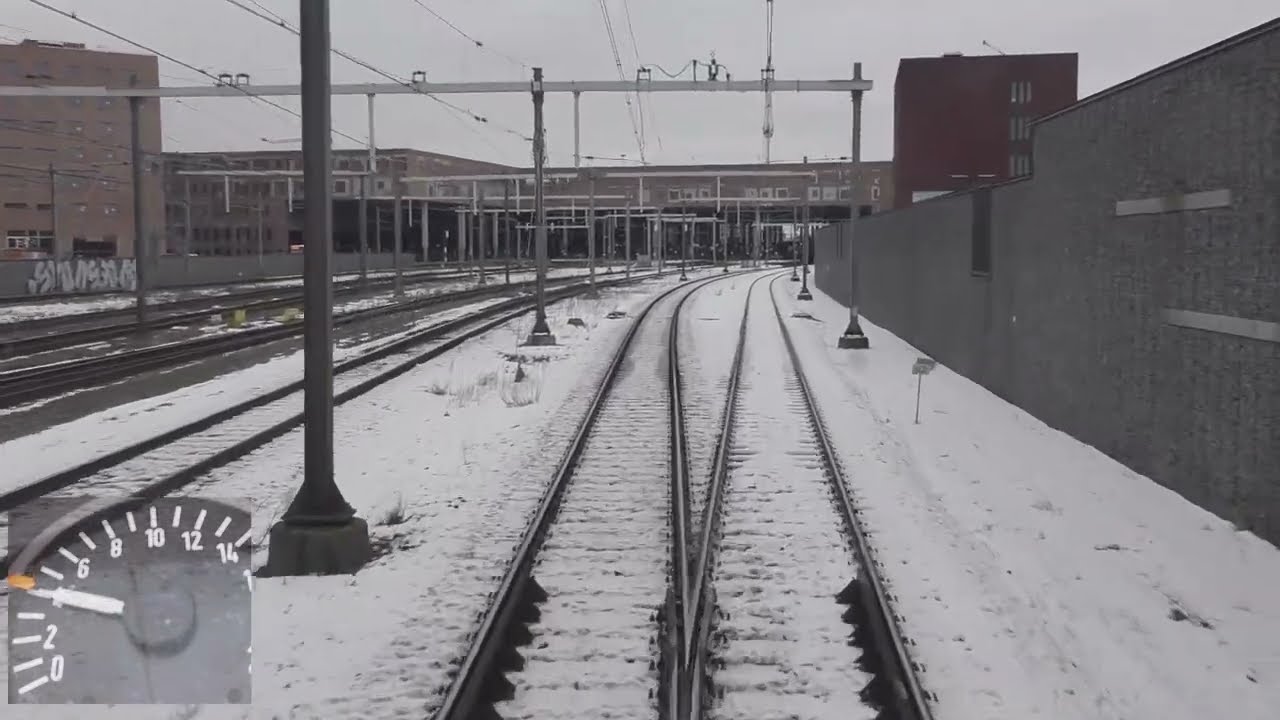 Поездка с машинистом из Розендаала в Хертогенбос. (со спидометром)