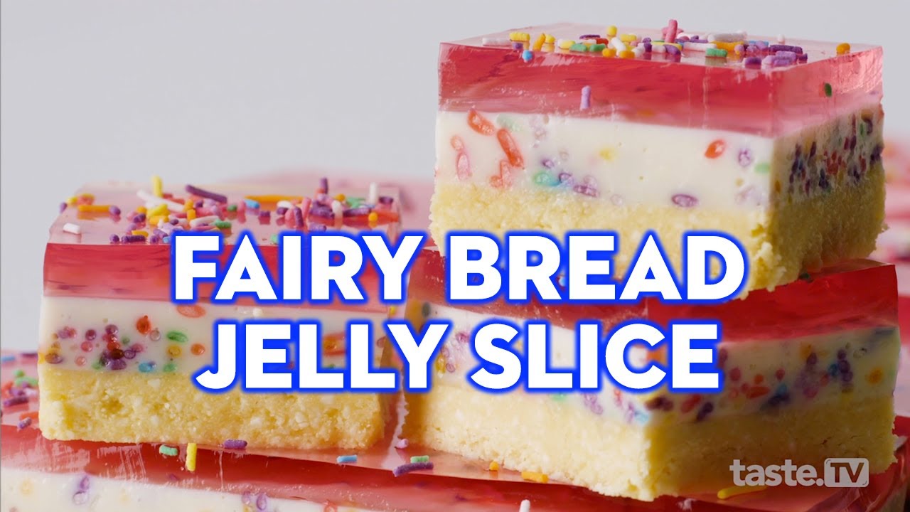 Aussie fairy bread jelly slice | taste.com.au