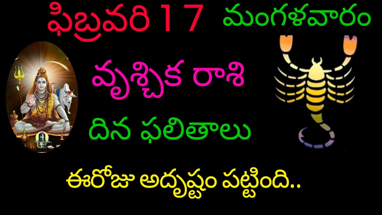 వృశ్చిక రాశి వారికి ఫిబ్రవరి 17 ఈరోజు అదృష్టం పట్టింది.. today rasiphala trending vruchikarasi 