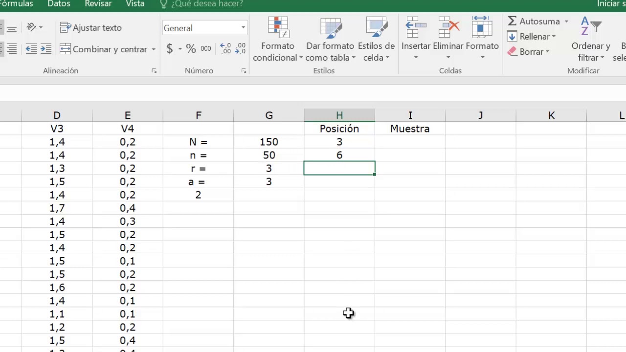 Muestreo Sistemático en EXCEL