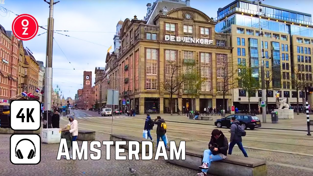 AMSTERDAM - Netherlands 🇳🇱 4K Walking Tour | Evening Street Walk | City Tour