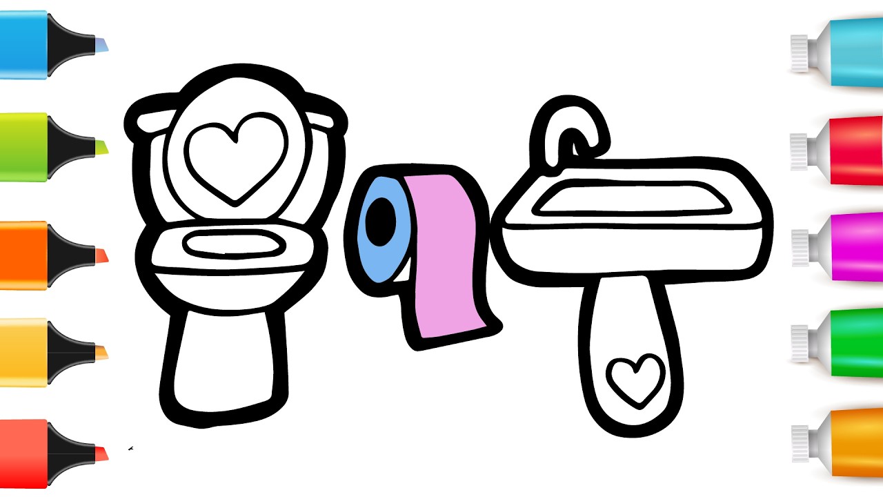 How to Draw a Cute Toilet | Step by Step Easy