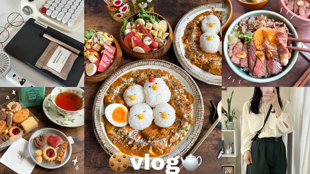 vlog》おうちごはんが好きな社会人の日常記録🧑🏻‍🍳｜給料日ごはん🍖｜バターチキンカレー｜えびマヨ｜鮭のり弁etc