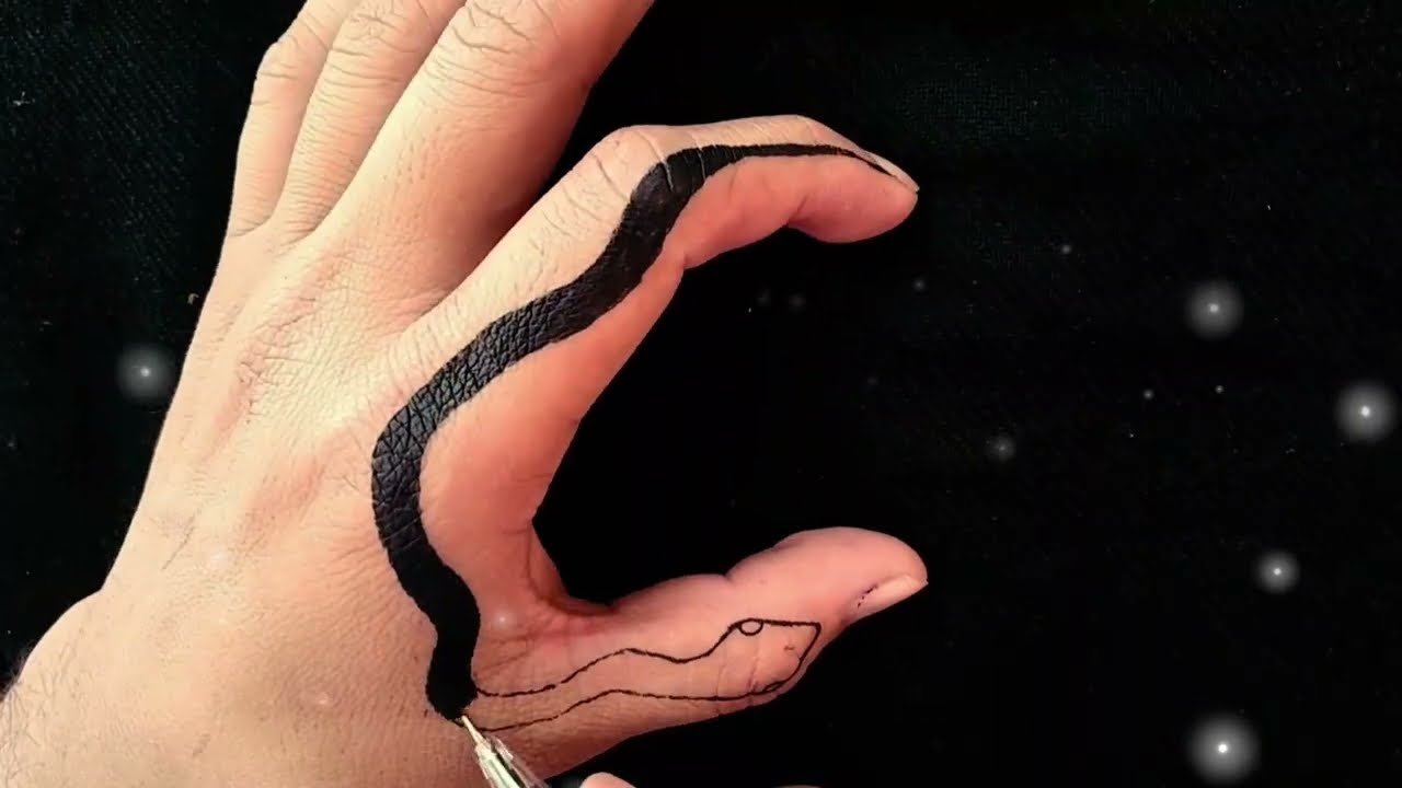 Snake tattoo on hand/how to make tattoo at home  #draw #art #snaketattoo