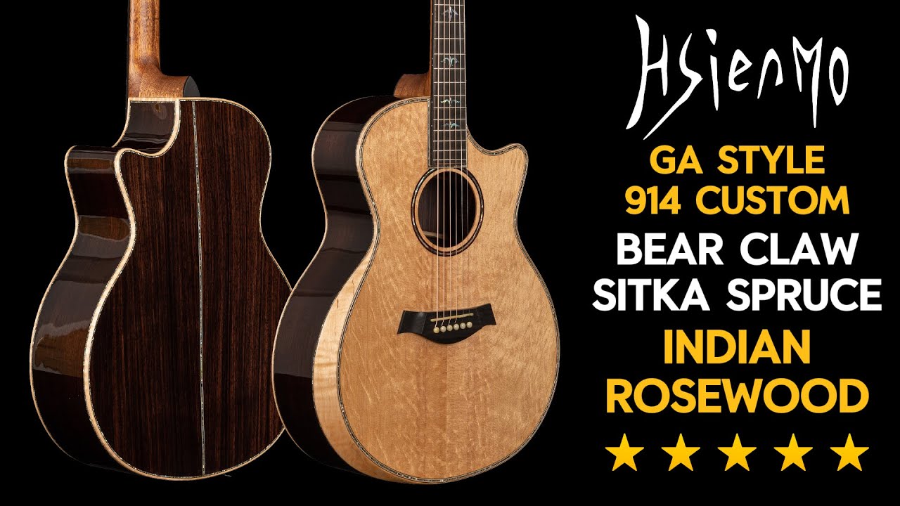 [Official Demo] Hsienmo GA Custom 914 Reproduction Bear Claws Sitka Spruce + Indian Rosewood