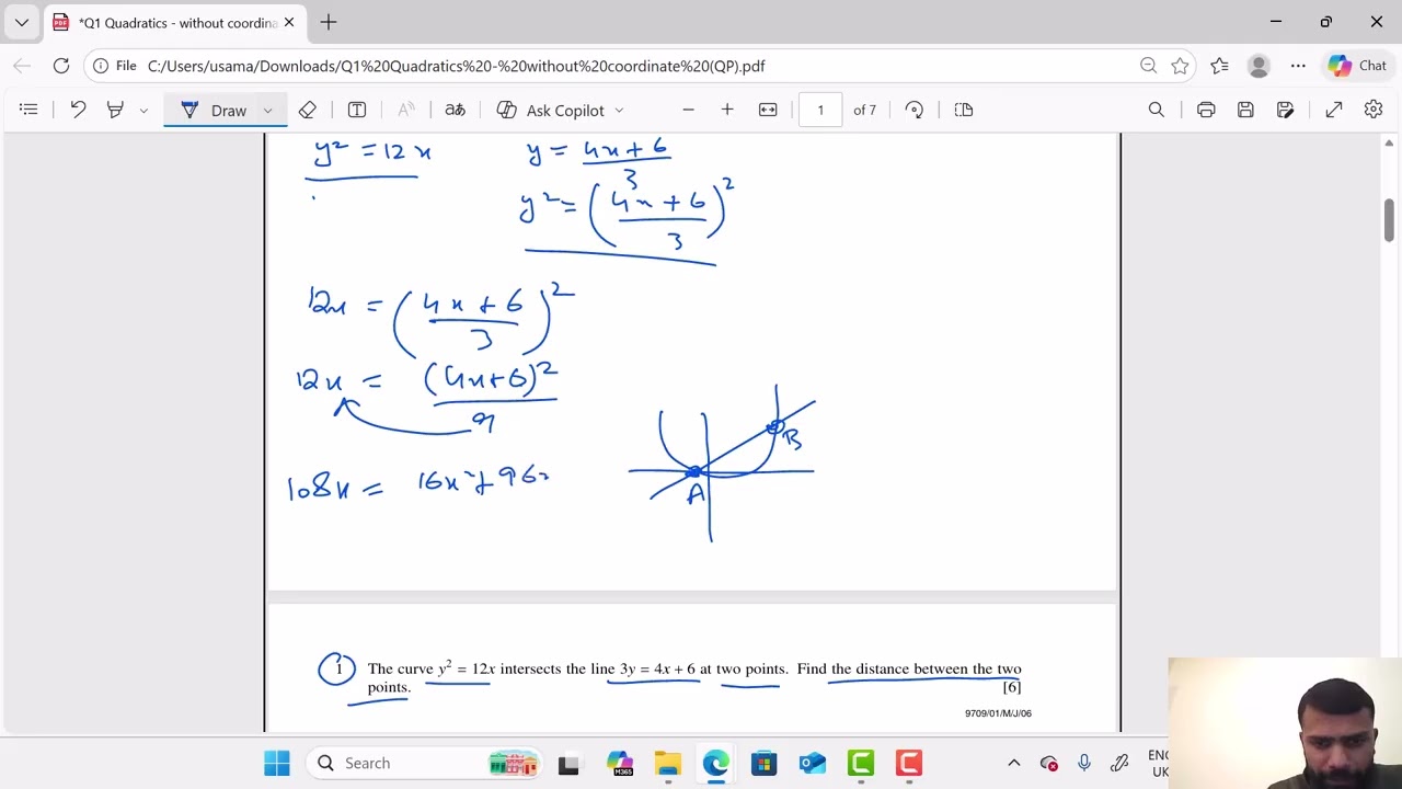 Quadratics in A level maths