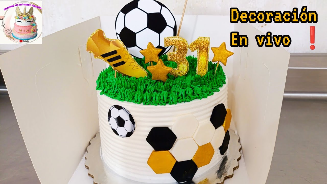 pastel de FUTBOL ⚽ decoración para hombre #cakes #envivo #pastel