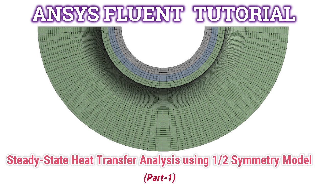 ANSYS Fluent Tutorial | Steady State Heat Transfer Analysis using 1/2 Symmetry Model | Part 1/2