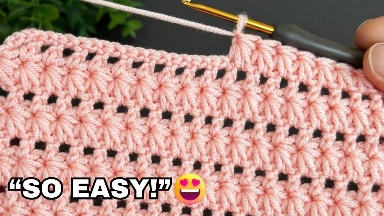 Everyone Is Crocheting This Flower Stitch 🌸 So Easy & Beautiful! Baby Blanket Crochet