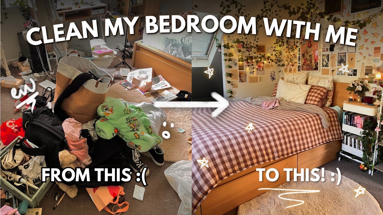 CLEAN MY BEDROOM WITH ME...again 🧽🫧|| room cleaning motivation! satisfying! aesthetic!