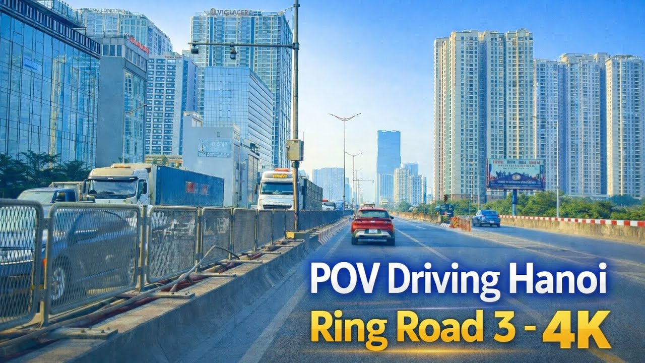 POV Driving on Hanoi Ring Road 3 – Stunning 4K City Views