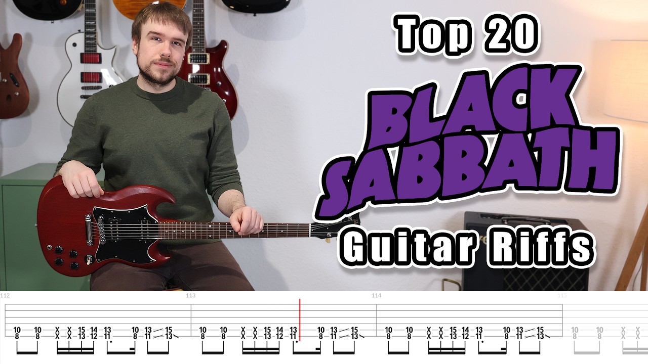 Top 20 BLACK SABBATH Guitar Riffs (with Tabs)