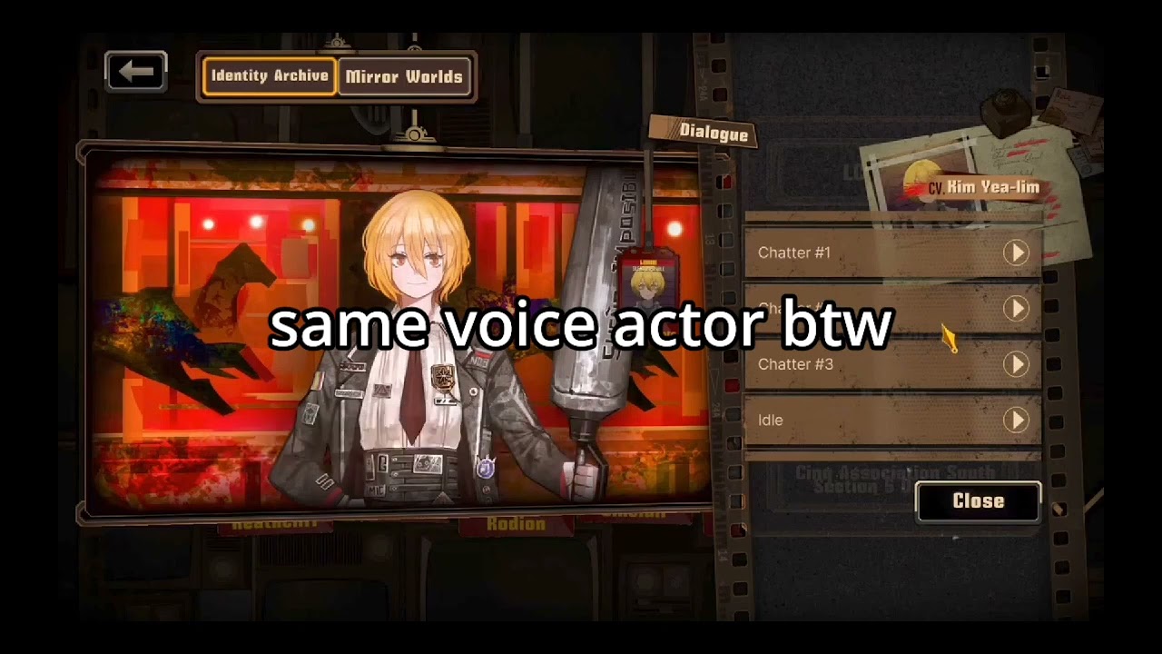 same voice actor btw(Don Quixote from game limbus company) (voice she look like characters crk)