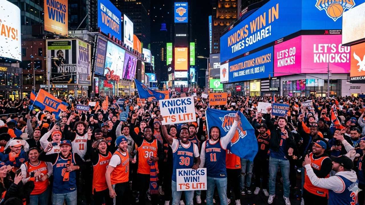 NYC Knicks Victory Night 🏀 ⚽️ Brazil vs Morocco World Cup Fans in Times Square