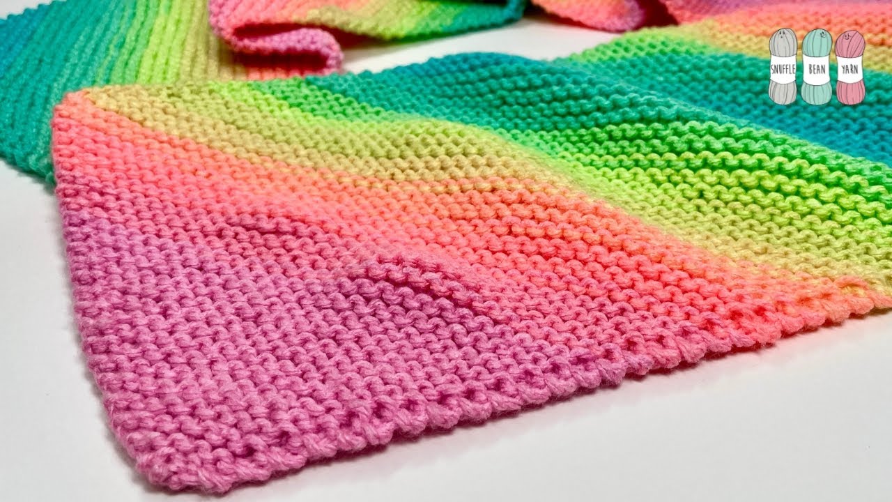 Легко вязать шарф платочной вязкой по диагонали 🧶🧣