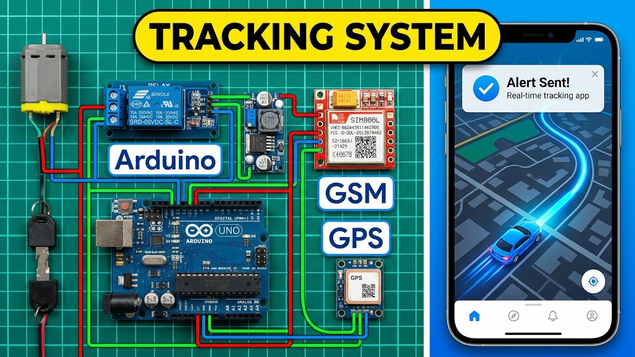 Система отслеживания местоположения транспортного средства на базе GSM + GPS с использованием Ard...