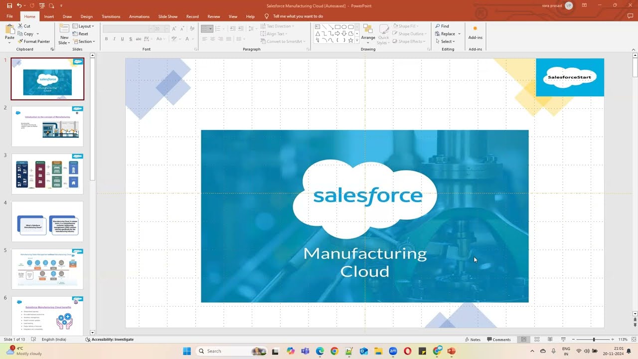 Видео1. Начало работы с Salesforce Manufacturing Cloud