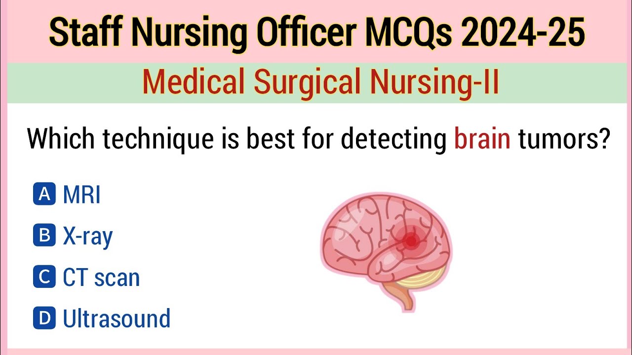 Staff nursing officer exam 2024-25 | nursing officer mcq | Medical surgical nursing II Mcq