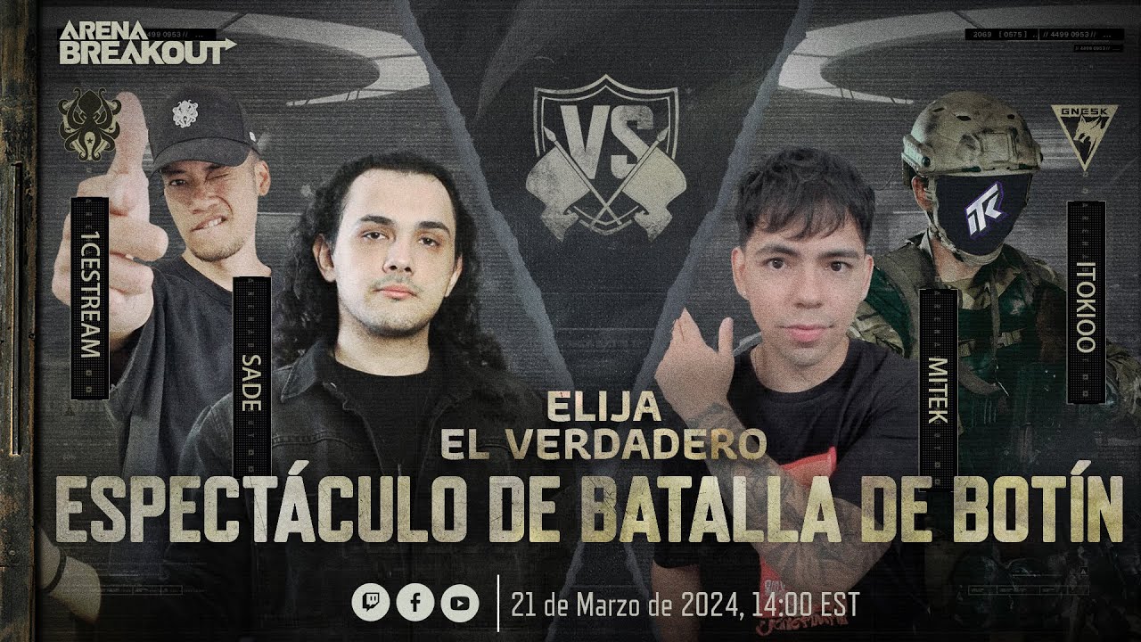 MITEK, SADE, ITOKIOO Y IC3STREAM  *TORNEO* GLL // Arena Breakout - Mitek