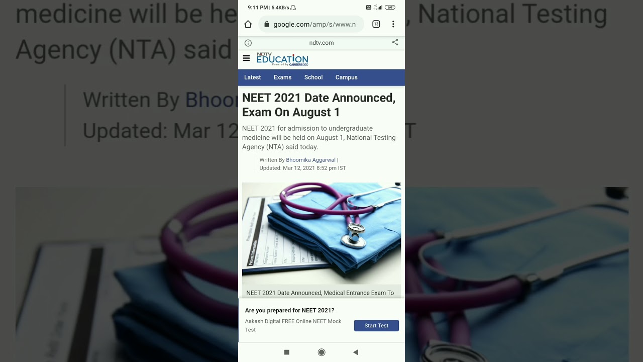 NEET 2021 Latest News 🔥😲 | NEET 2021 application form date | NEET form fill up date | NEET 2021 news