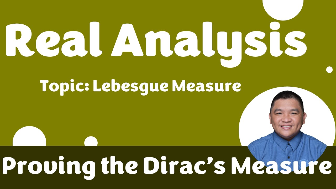 Proving the Dirac’s Measure || Lebesgue Measure || Real Analysis