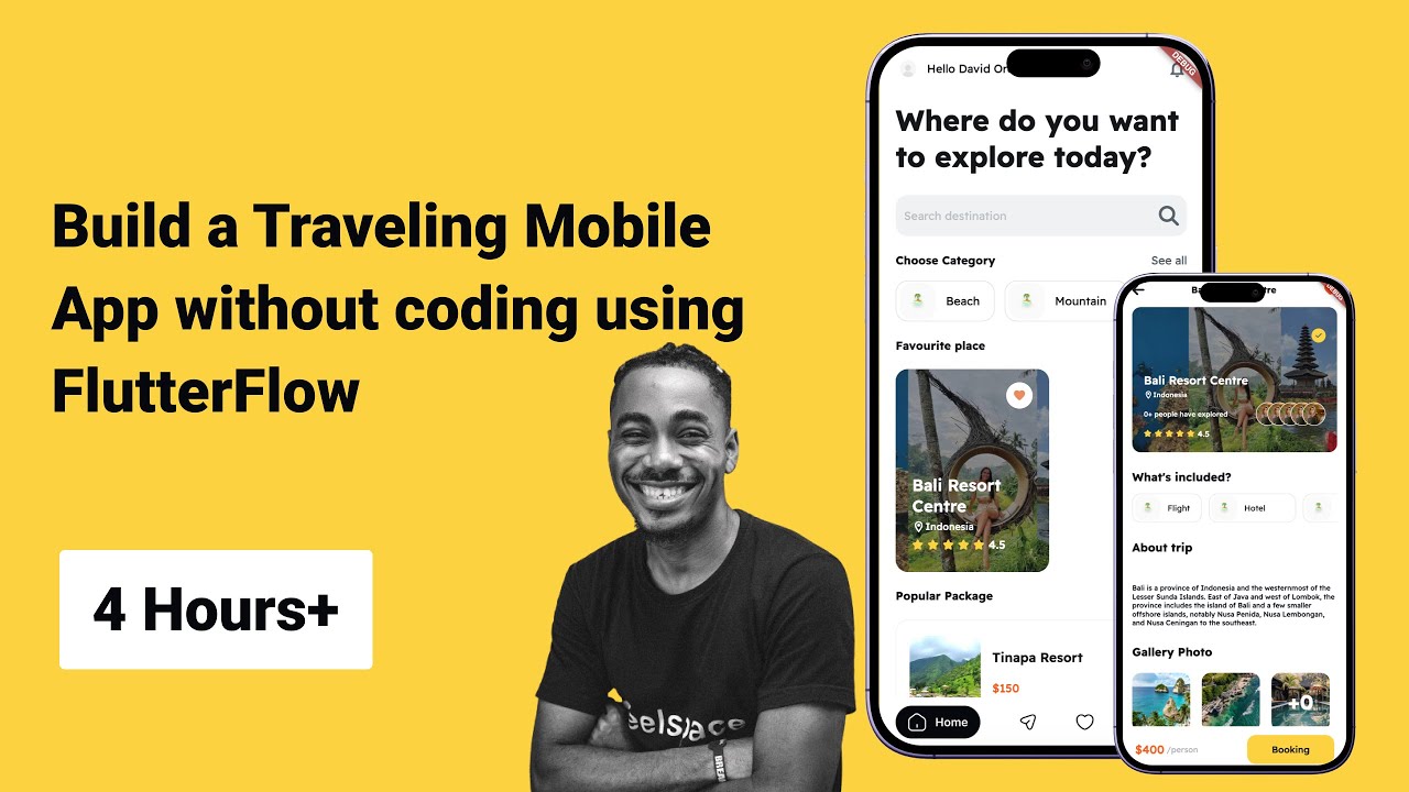 Build a Traveling Mobile App without coding using FlutterFlow and Firebase for FREE