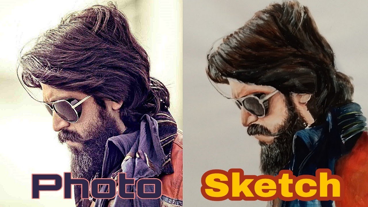 KGF 2 Drawing Yash realistic art by Allsketchartist
