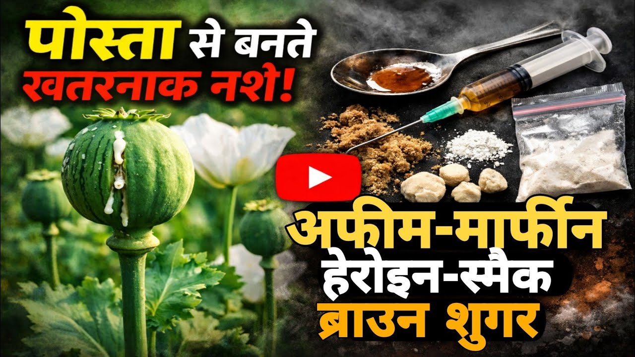 पौधा जिससे ⚠️अफीम, 🚫मॉर्फिन, ⚠️हेरोइन,🚫स्मैक जैसे नशीले 😵पदार्थ बनते हैं | #Awareness_Video #ip sir 