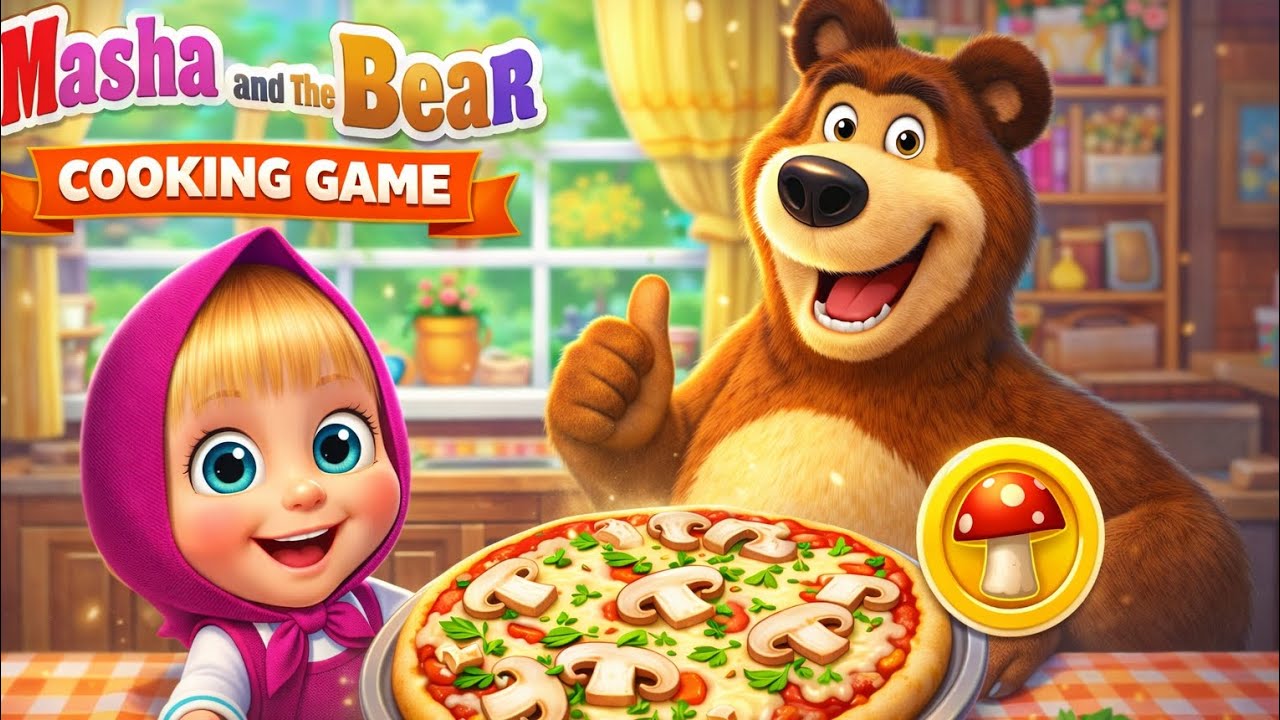 Masha and the Bear Cooking Game 🍕 | Mushroom Pizza for Kids