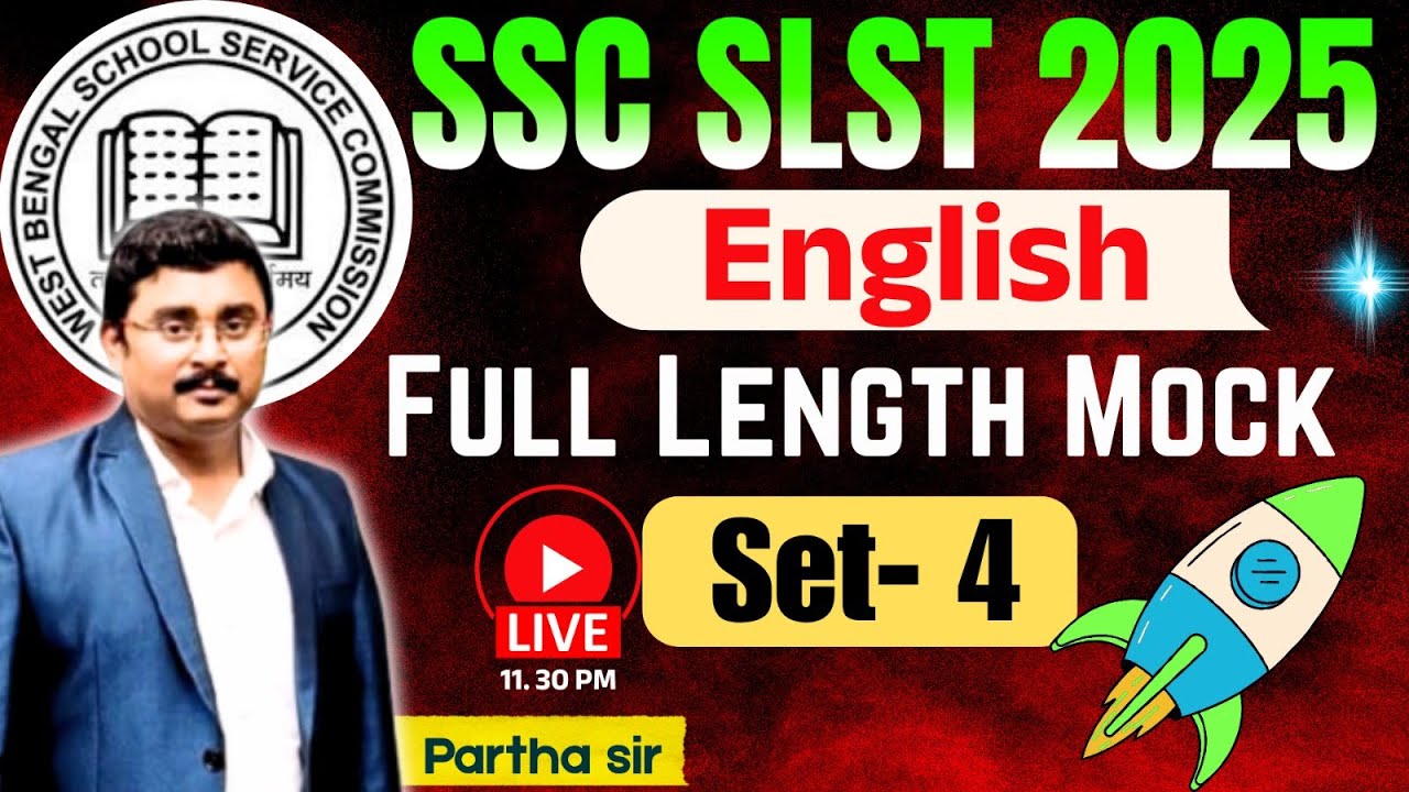 SSC SLST 2025 | ENGLISH | Full Length Mock | Subject +Grammar |  Set  - 4 | Partha Sir | VSCE