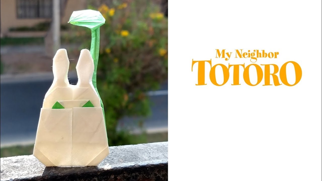 ORIGAMI CHIBI-TOTORO WITH LEAF TUTORIAL  (Mariano Zavala B.) 折り紙 となりのトトロ  оригами учебник