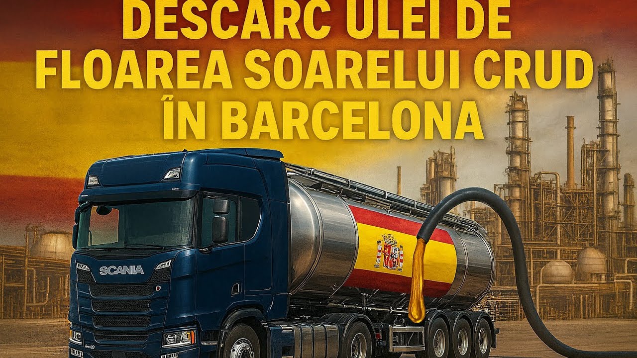 Descarc la ceas de seară ulei de floarea-soarelui în rafinăria din Barcelona