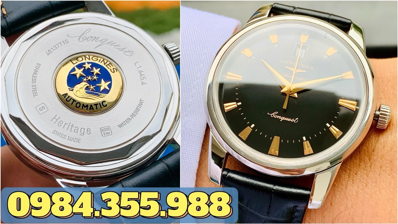 [Đã Bán - 0984.355.988] Đồng Hồ Longines Conquest Heritage Black Dial L1.645.4.52.4