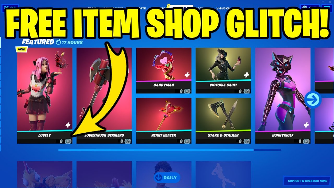 Free item shop glitch