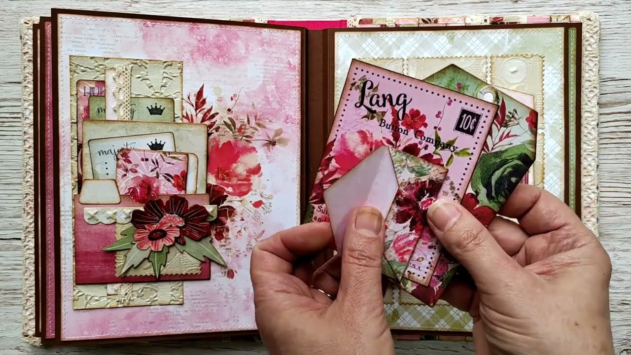Flip Through of Eileen Hull Designs Sizzix Full Size Journal using 49 & Market 'Rouge' Collection